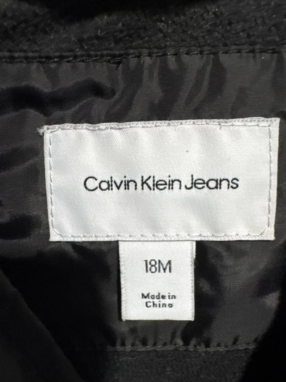 Calvin Klein Baby Boy Puffer Jacket Hoodie 18 Months Glossy Black